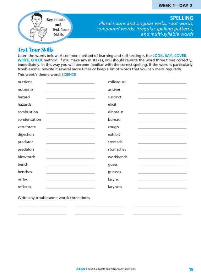 Excel Revise in a Month Year 9 NAPLAN*-style Tests