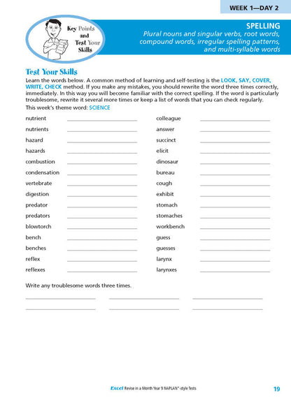 Excel Revise in a Month Year 9 NAPLAN*-style Tests