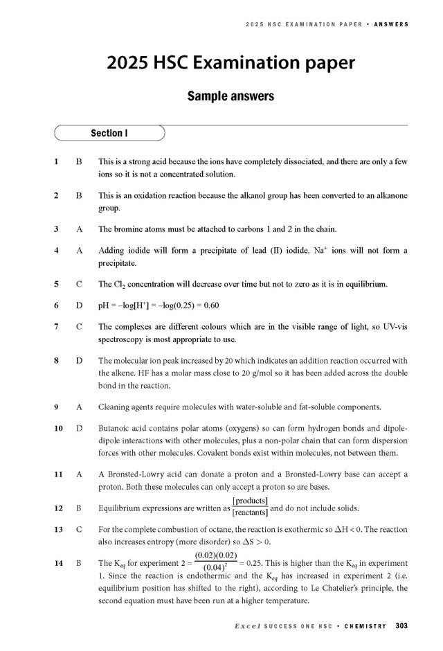 Excel Success One HSC Year 12 Chemistry (2026 Edition)