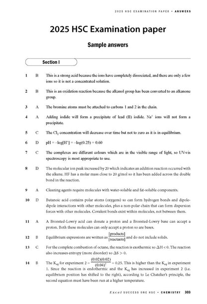 Excel Success One HSC Year 12 Chemistry (2026 Edition)