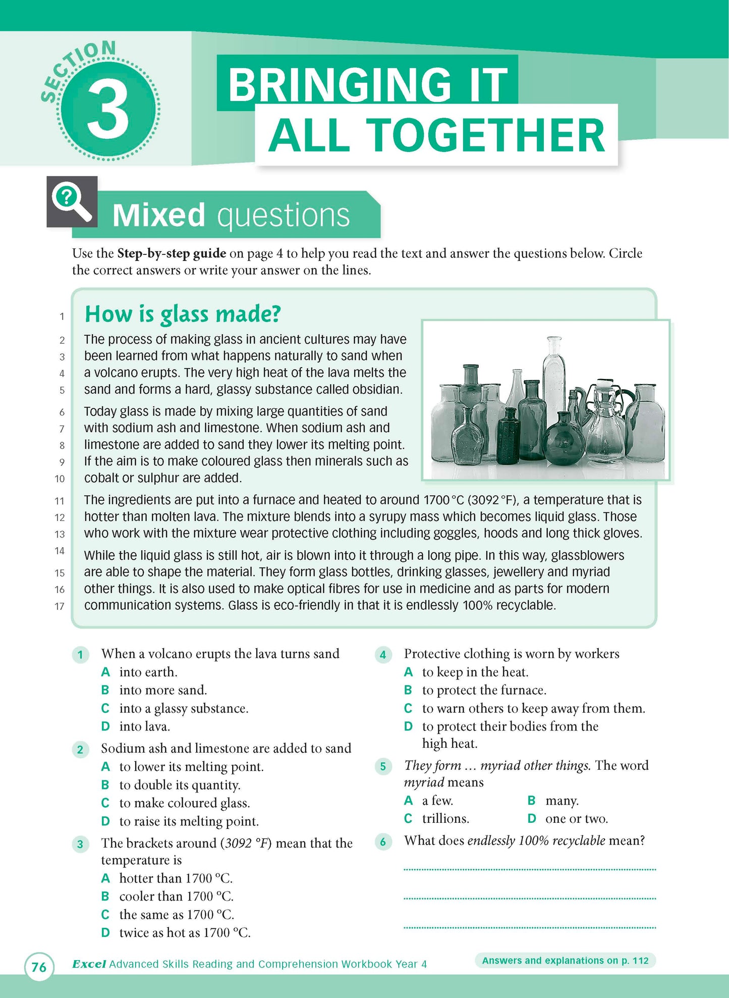 Excel Advanced Skills - Reading and Comprehension Workbook Year 4