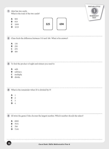 Excel Basic Skills - Mathematics Year 6