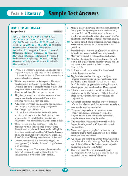 Excel Year 6 NAPLAN*-style Literacy Tests