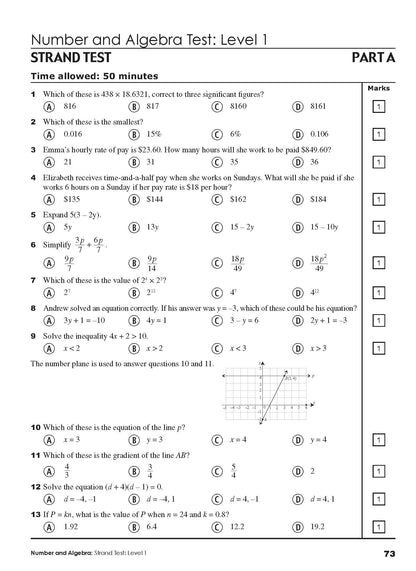Excel Tests - Mathematics Practice Tests Year 9
