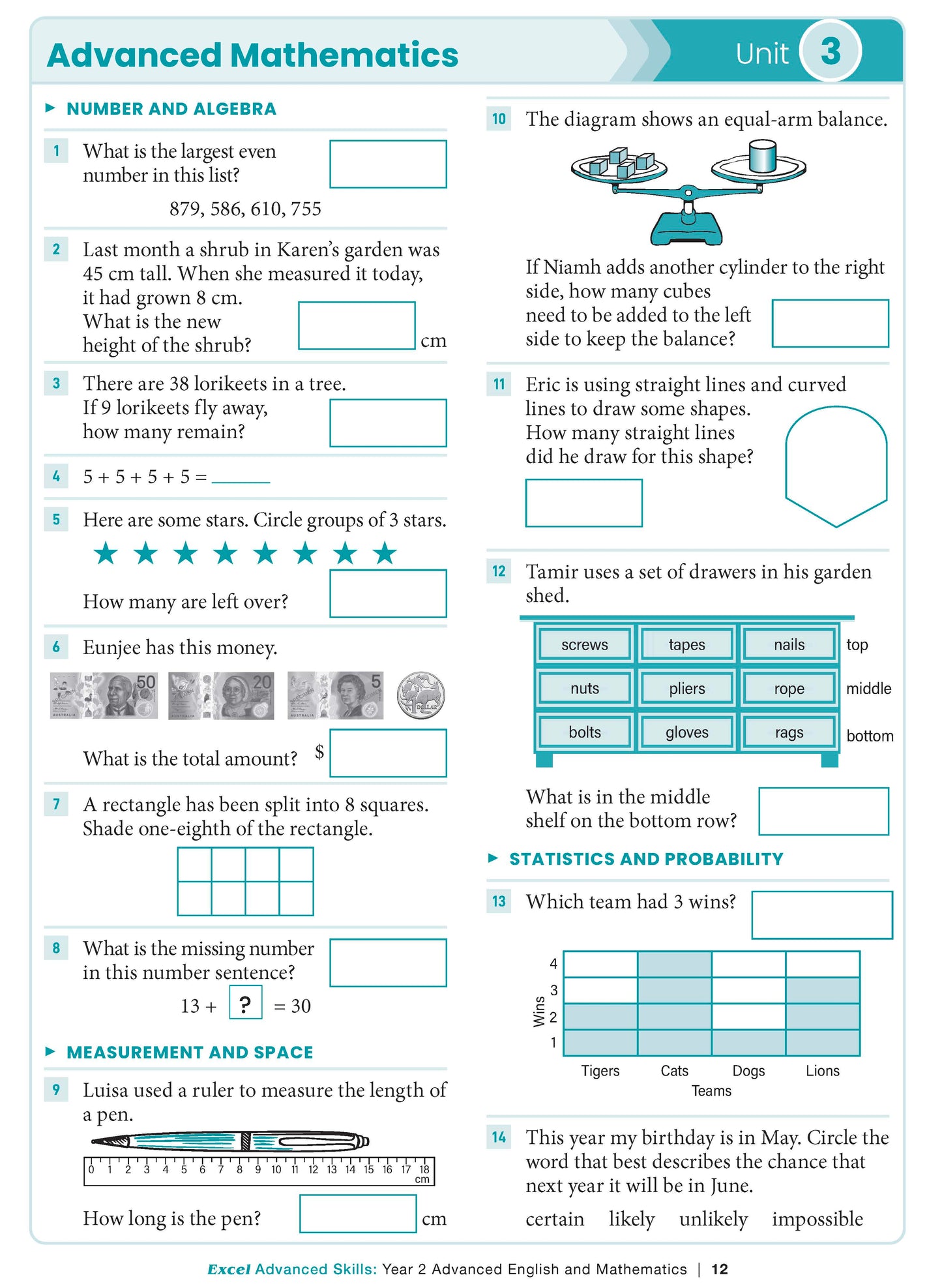 Excel Advanced Skills - Advanced English and Mathematics Year 2