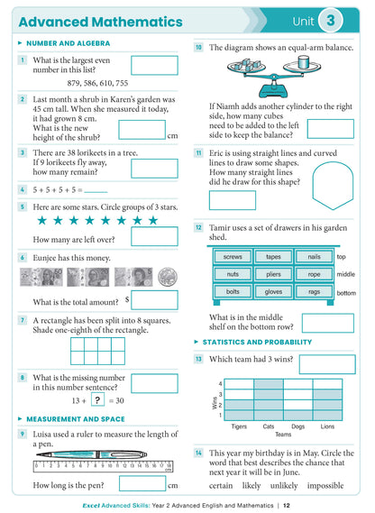 Excel Advanced Skills - Advanced English and Mathematics Year 2