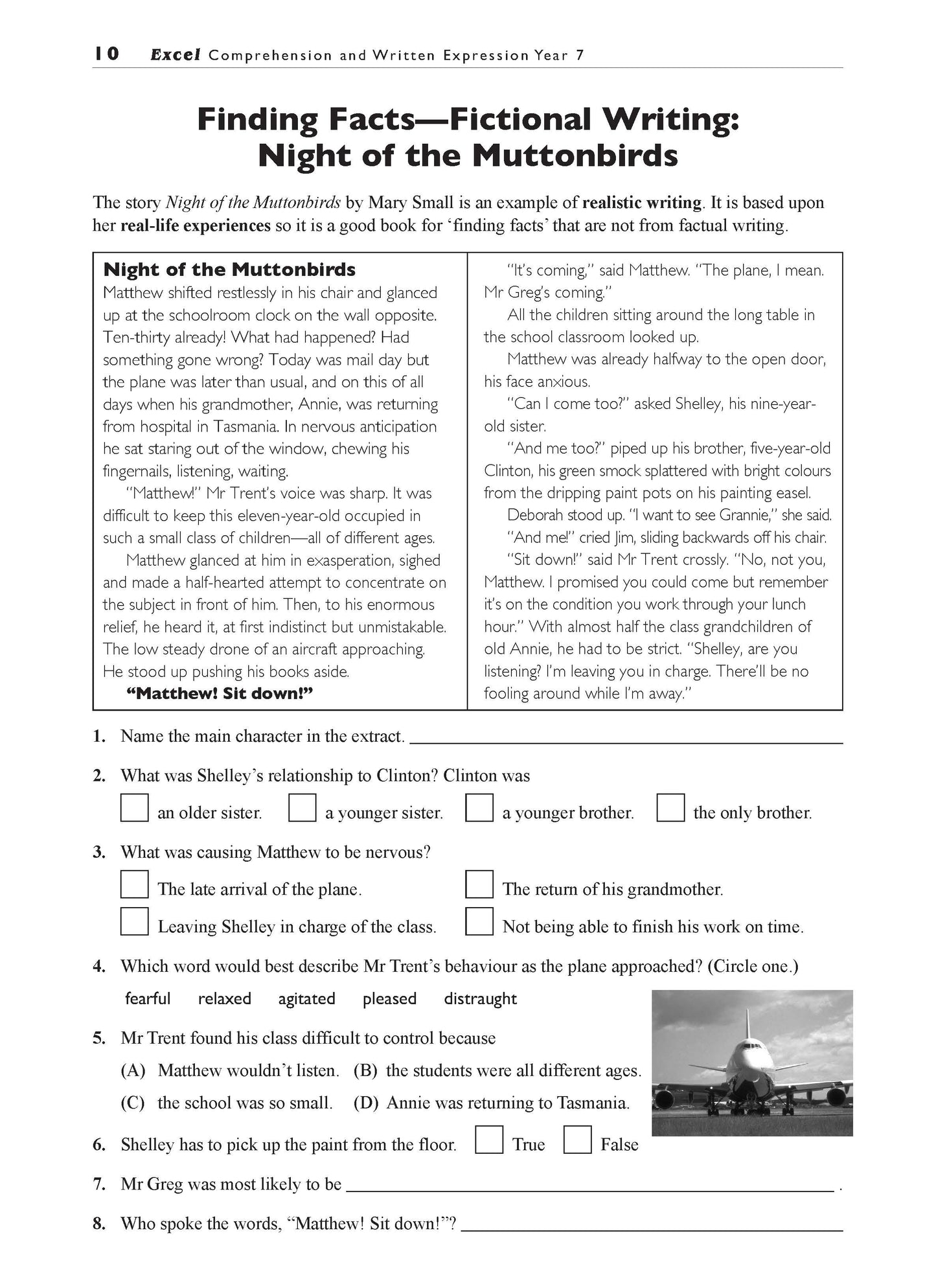 Excel Basic Skills - Comprehension and Written Expression Year 7