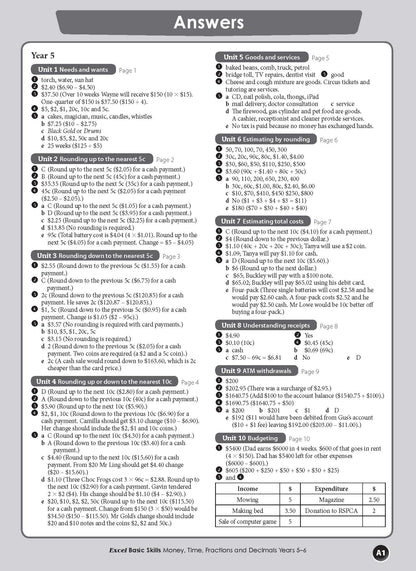 Excel Basic Skills - Money, Time, Fractions and Decimals Years 5-6