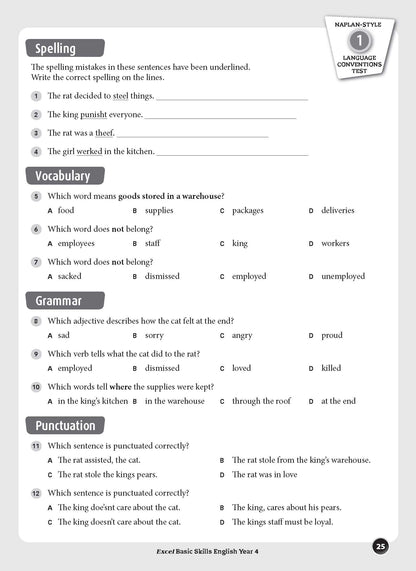 Excel Basic Skills - English Year 4