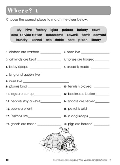 Excel Basic Skills - Building Your Vocabulary Skills Years 1-2