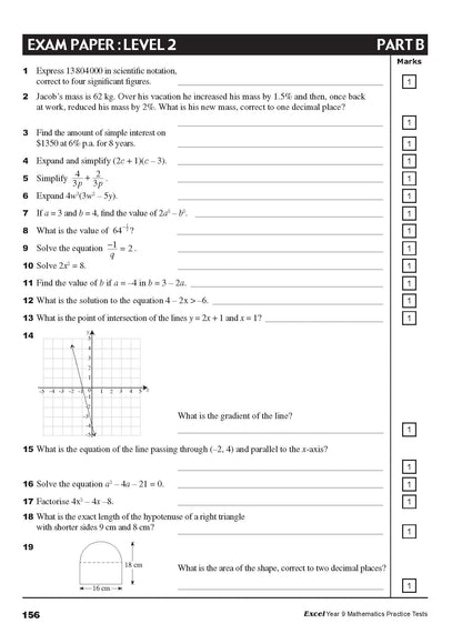 Excel Tests - Mathematics Practice Tests Year 9