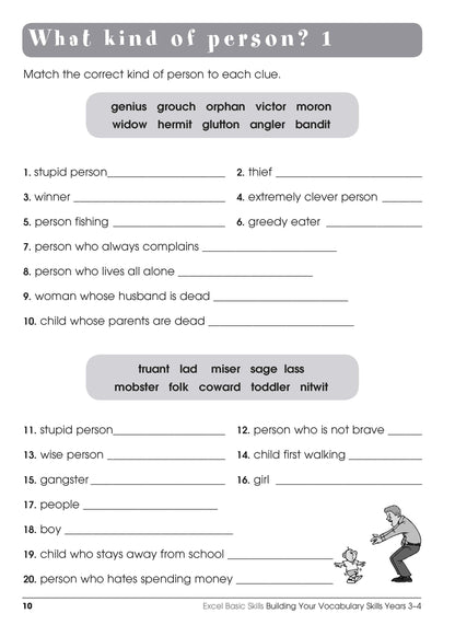 Excel Basic Skills - Building Your Vocabulary Skills Years 3-4
