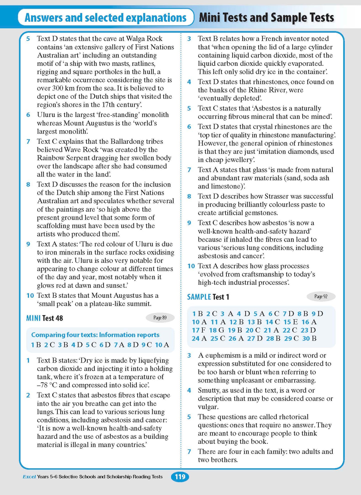 Excel Selective Schools and Scholarship Reading Tests Years 5-6