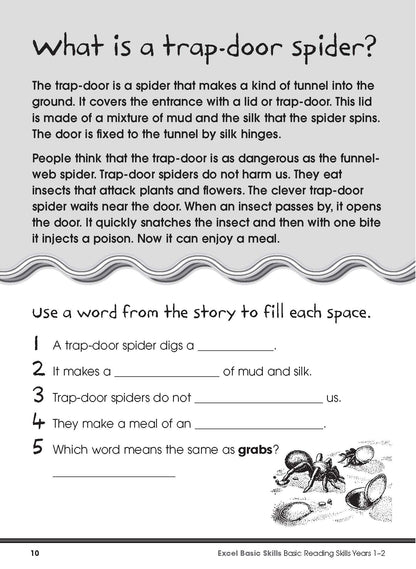 Excel Basic Skills - Basic Reading Skills Years 1-2