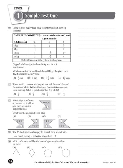 Excel Essential Skills - Non-Calculator Workbook Years 6-7
