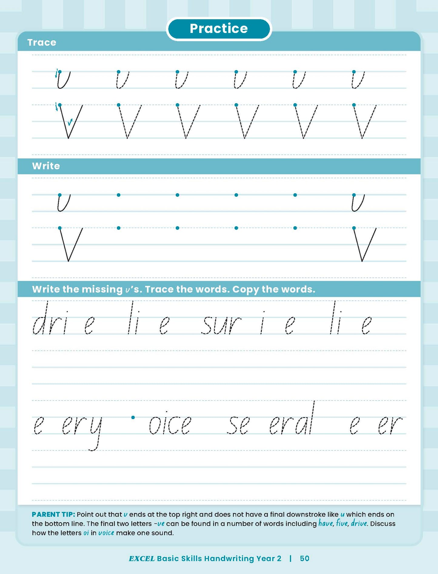Excel Basic Skills - Handwriting Year 2