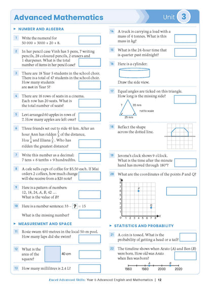 Excel Advanced Skills - Advanced English and Mathematics Year 5