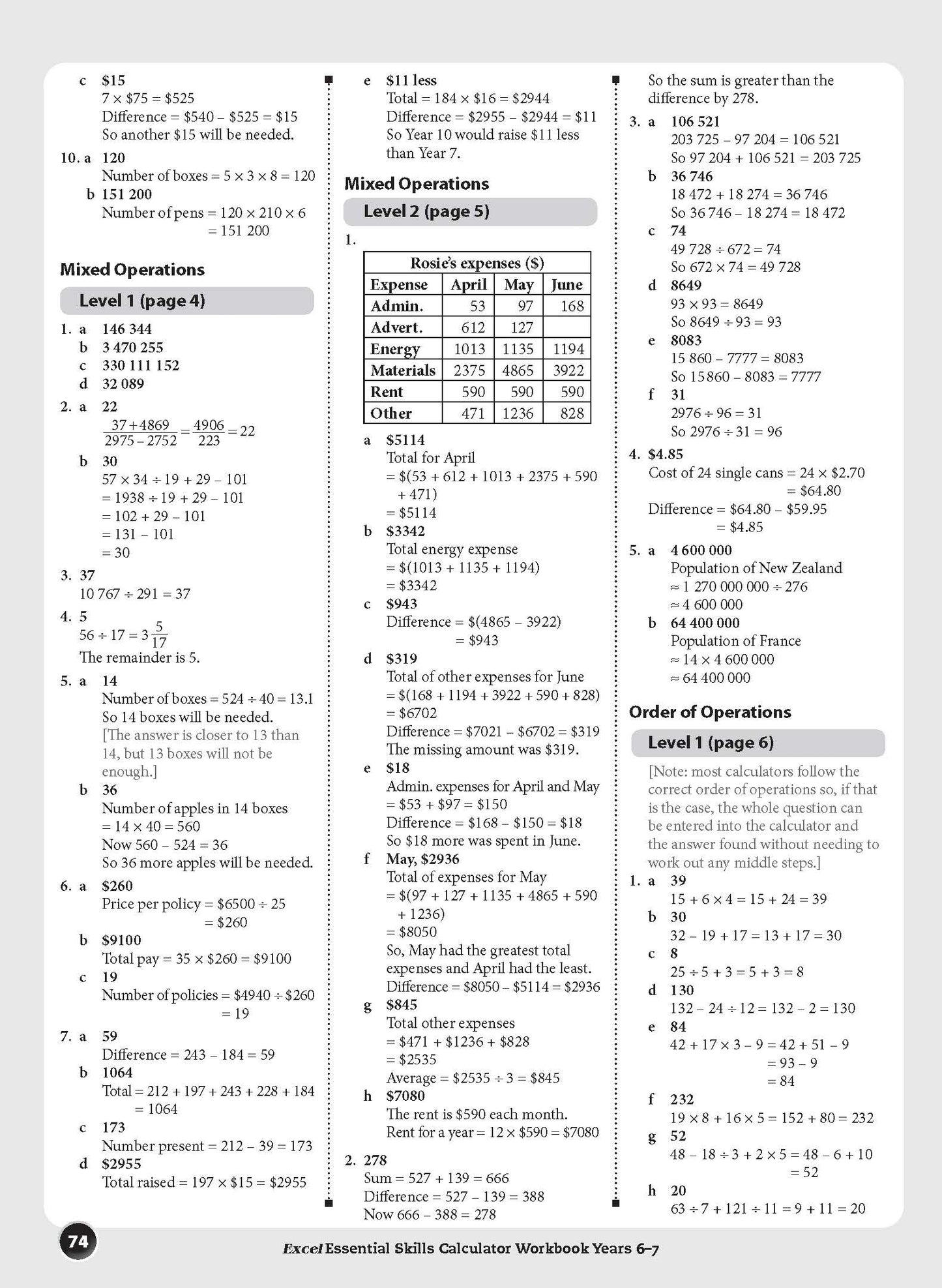 Excel Essential Skills - Calculator Workbook Years 6-7