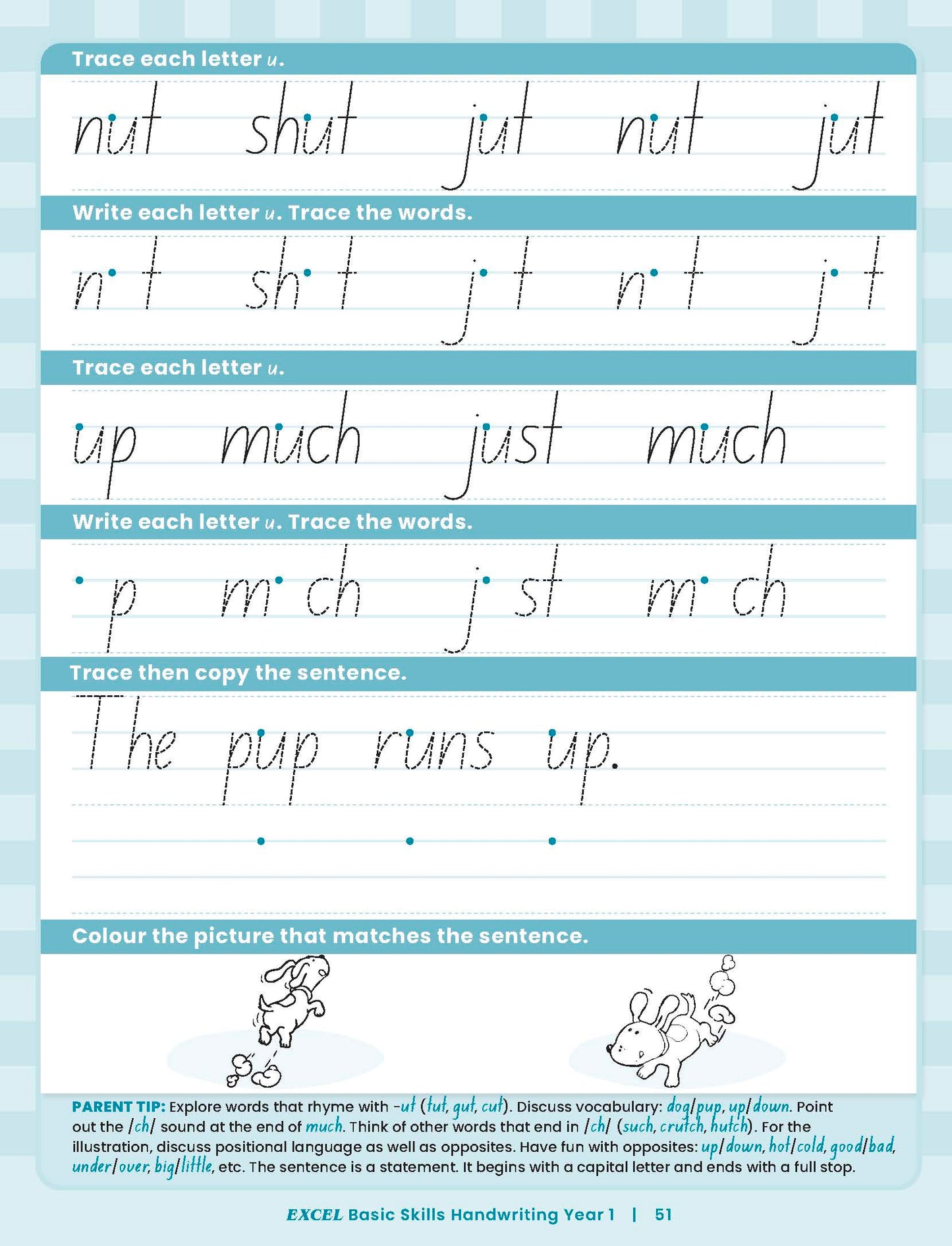 Excel Basic Skills - Handwriting Year 1