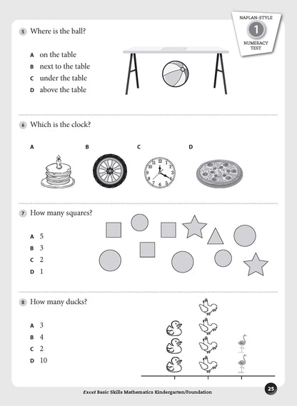 Excel Basic Skills - Mathematics Kindergarten/Foundation