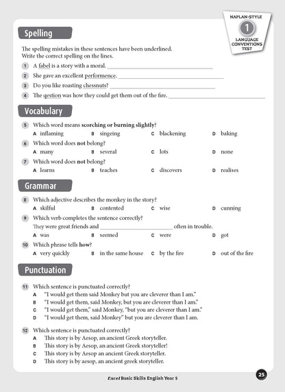 Excel Basic Skills - English Year 5