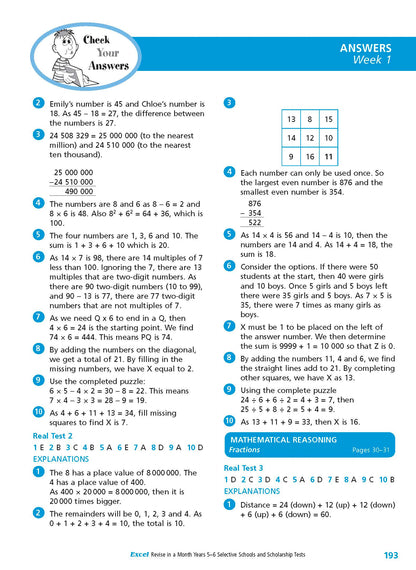 Excel Revise in a Month Selective Schools and Scholarship Tests Years 5-6