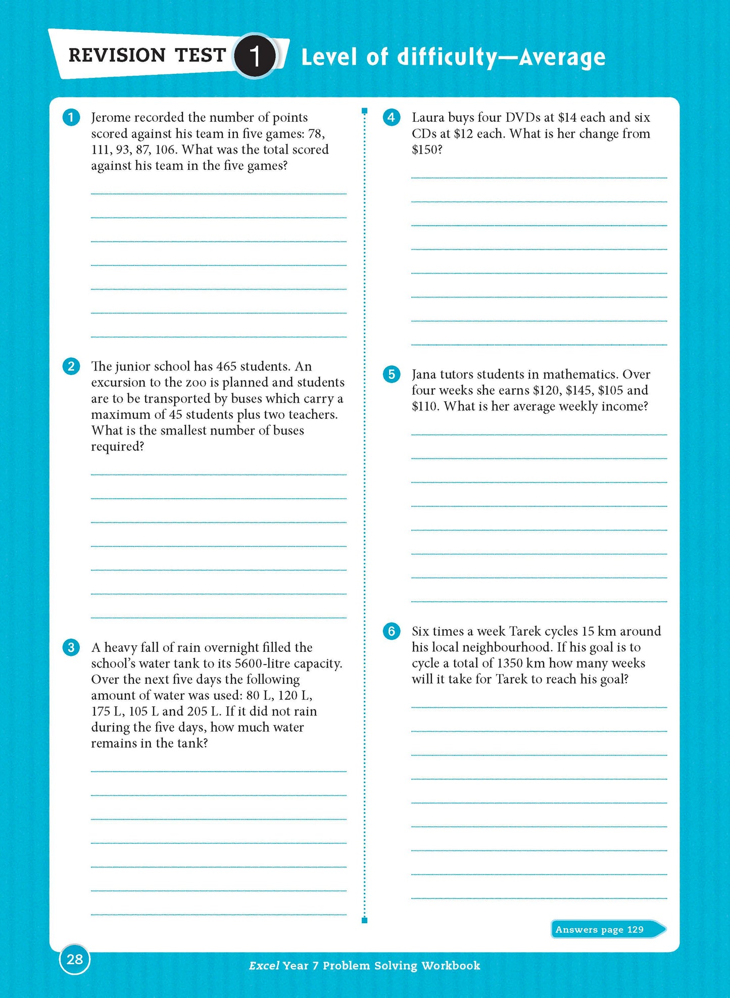 Excel Essential Skills - Problem Solving Workbook Year 7