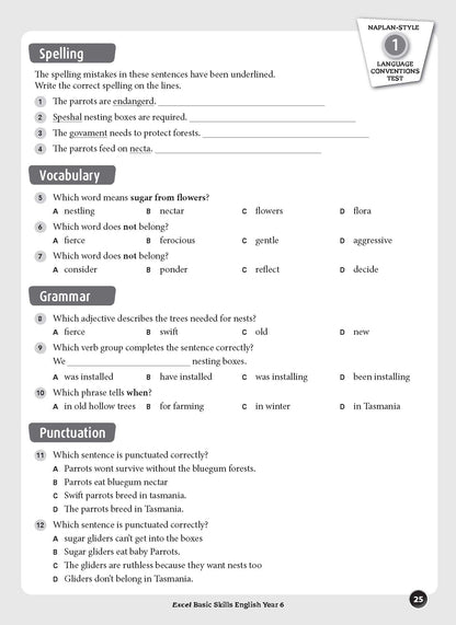 Excel Basic Skills - English Year 6
