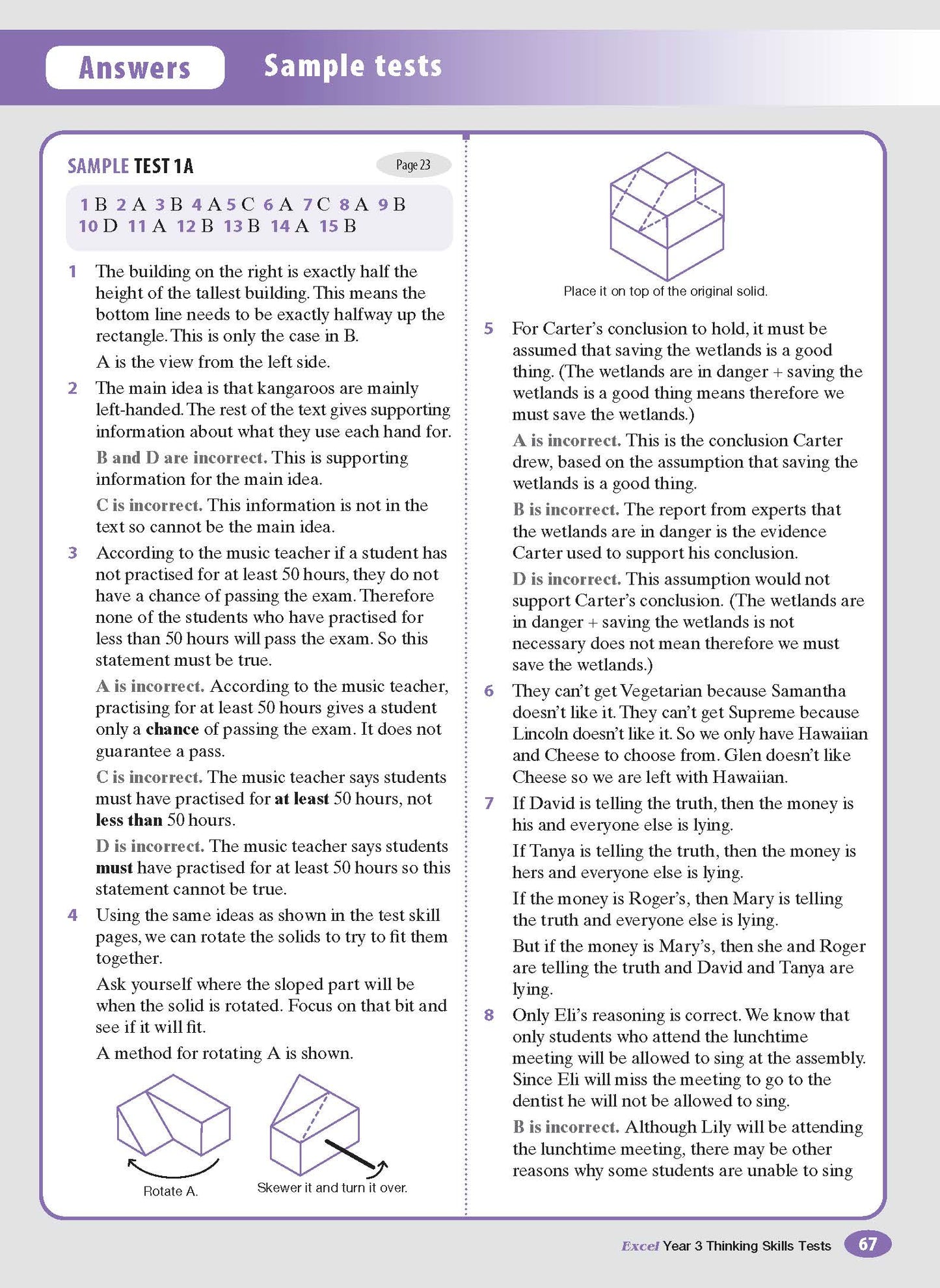 Excel Test Skills - Thinking Skills Tests Year 3