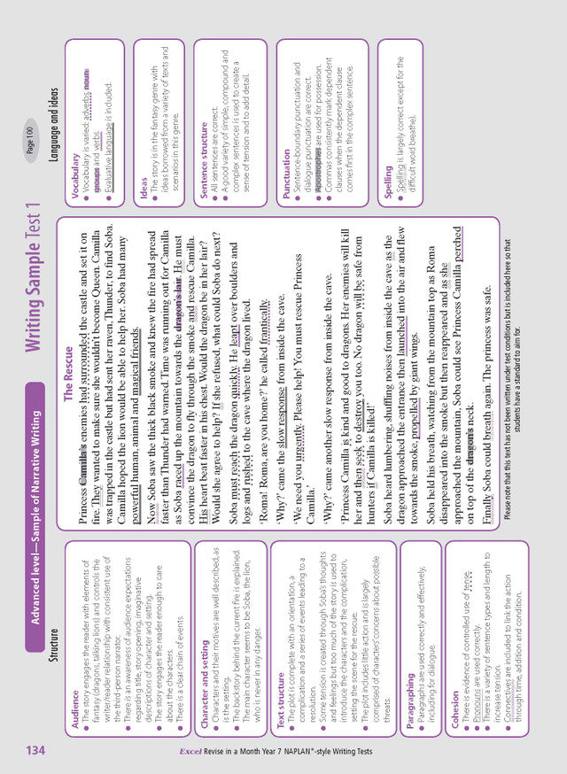Excel Revise in a Month Year 7 NAPLAN*-style Writing Tests