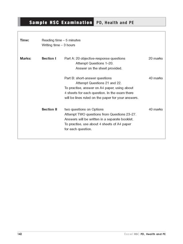 Excel HSC Year 11 and 12 PDHPE Study Guide