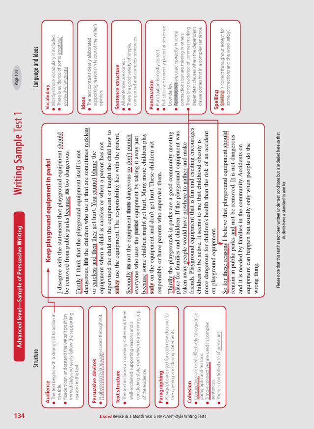 Excel Revise in a Month Year 5 NAPLAN*-style Writing Tests