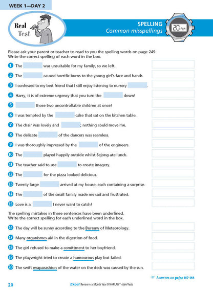 Excel Revise in a Month Year 9 NAPLAN*-style Tests