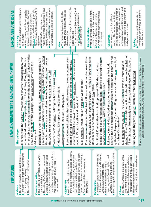 Excel Revise in a Month Year 3 NAPLAN*-style Writing Tests