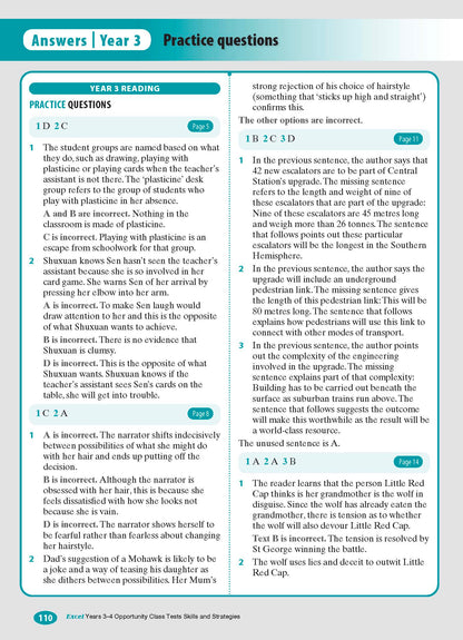 Excel Test Skills - Opportunity Class Tests Skills and Strategies Years 3-4