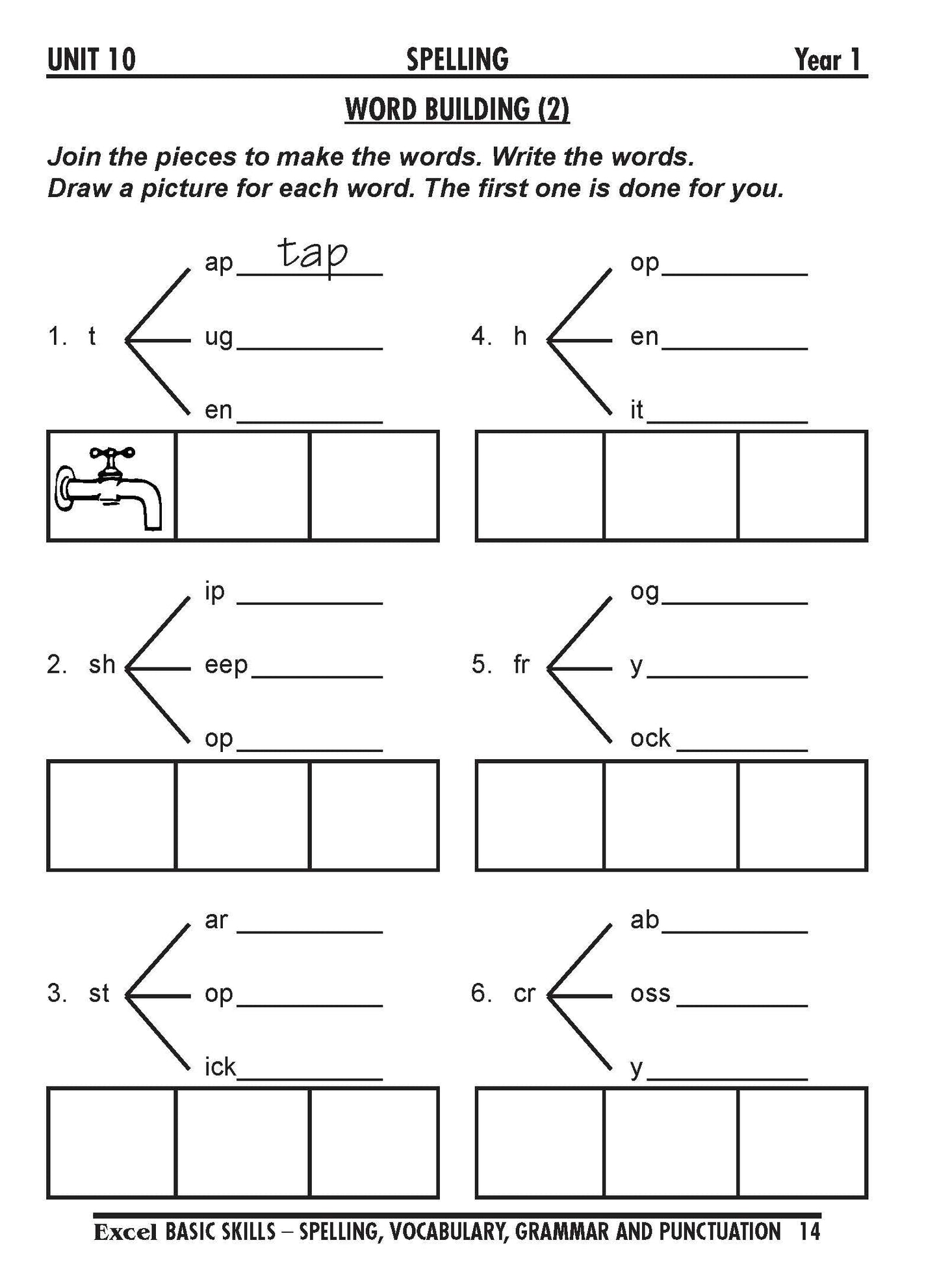 Excel Basic Skills - Spelling, Vocabulary, Grammar and Punctuation Years 1-2
