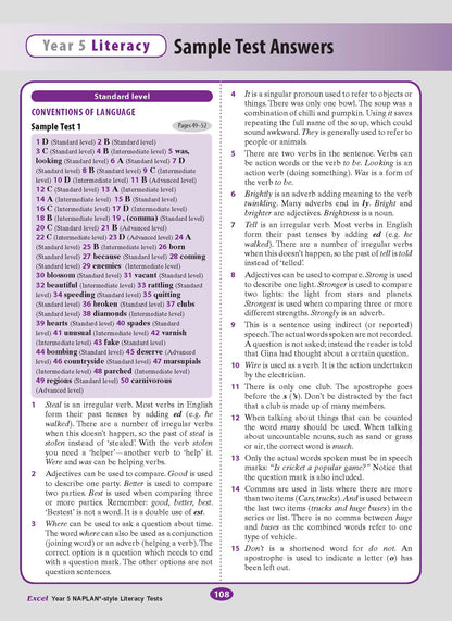 Excel Year 5 NAPLAN*-style Literacy Tests