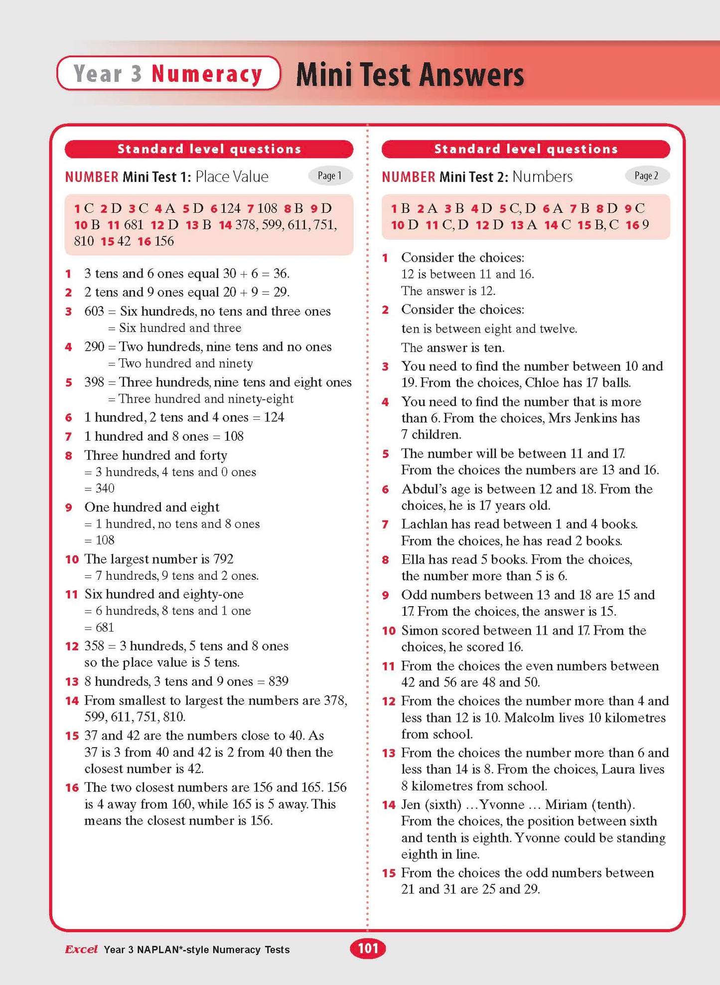 Excel Year 3 NAPLAN*-style Numeracy Tests