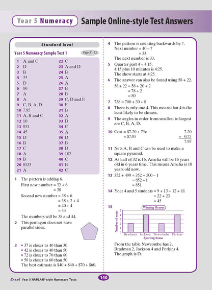 Excel Year 5 NAPLAN*-style Numeracy Tests