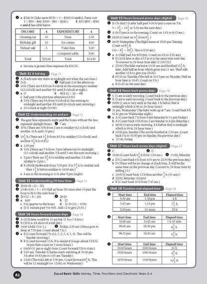Excel Basic Skills - Money, Time, Fractions and Decimals Years 5-6
