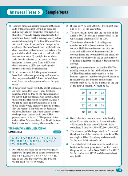 Excel Test Skills - Selective Schools and Scholarship Tests Skills & Strategies Years 5-6