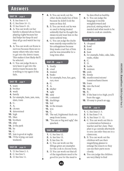 Excel Basic Skills - English Year 3