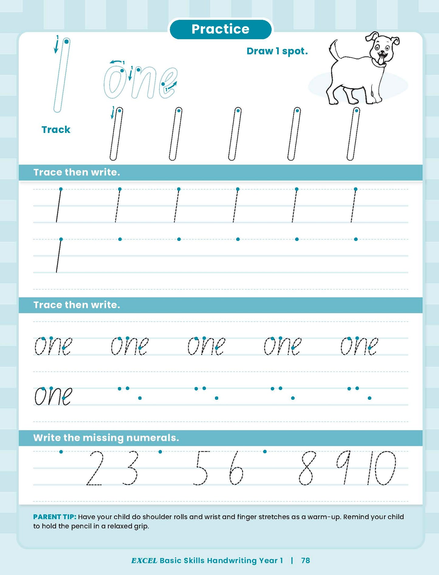 Excel Basic Skills - Handwriting Year 1