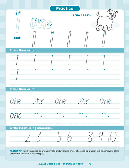 Excel Basic Skills - Handwriting Year 1