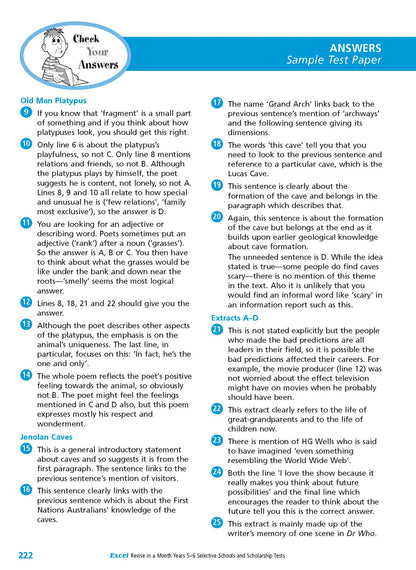 Excel Revise in a Month Selective Schools and Scholarship Tests Years 5-6