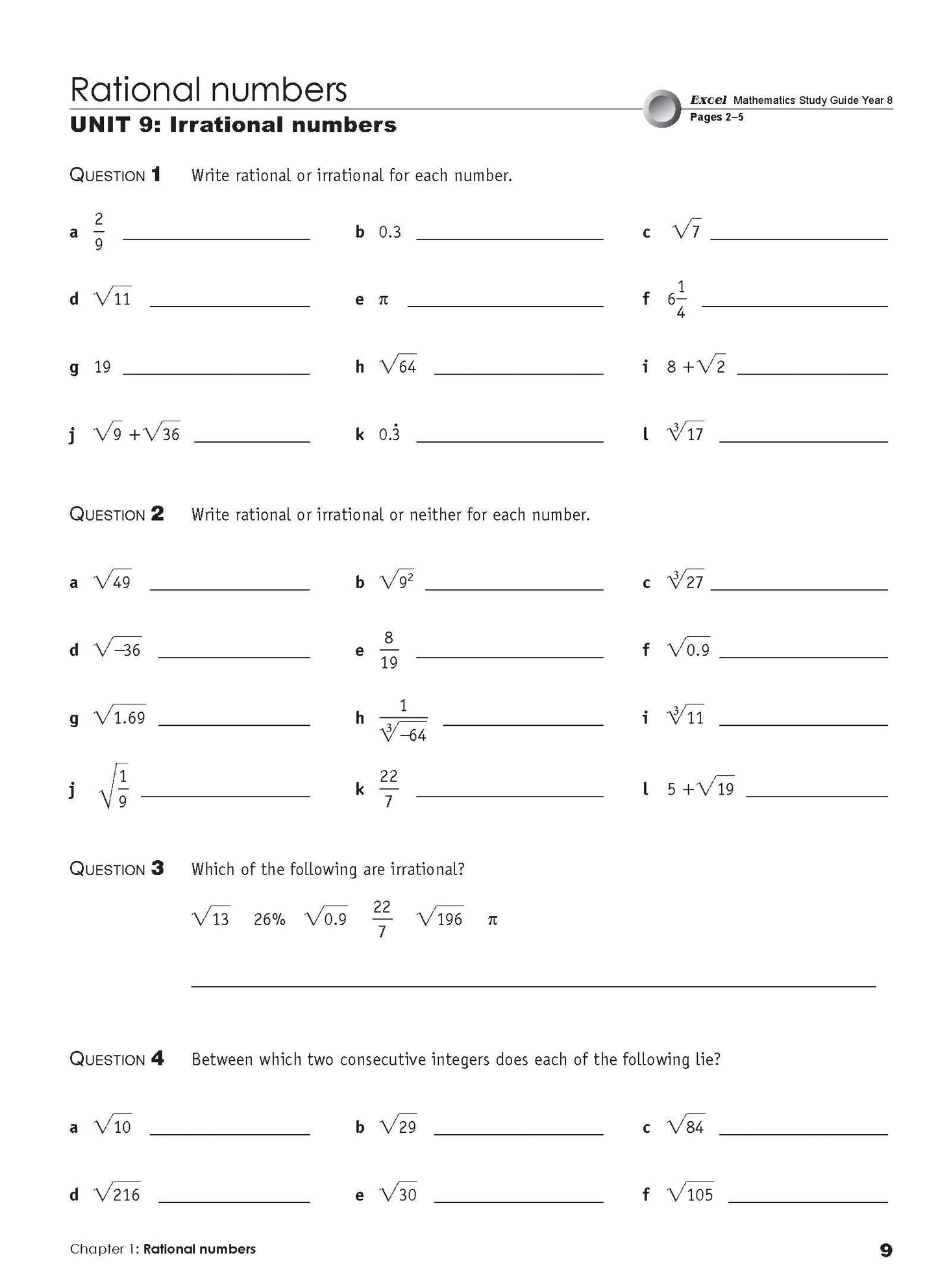 Excel Essential Skills - Mathematics Extension Revision and Exam Workbook Year 8