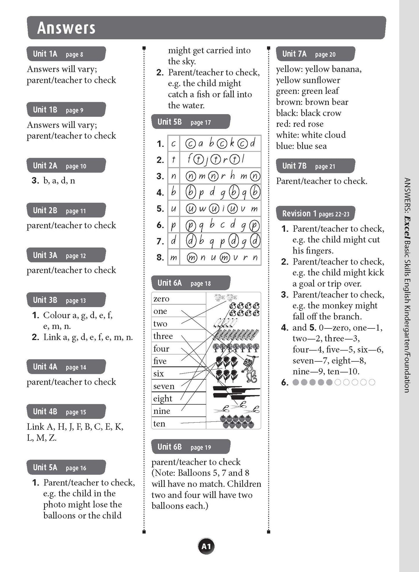Excel Basic Skills - English Kindergarten/Foundation