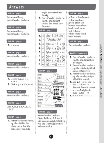 Excel Basic Skills - English Kindergarten/Foundation