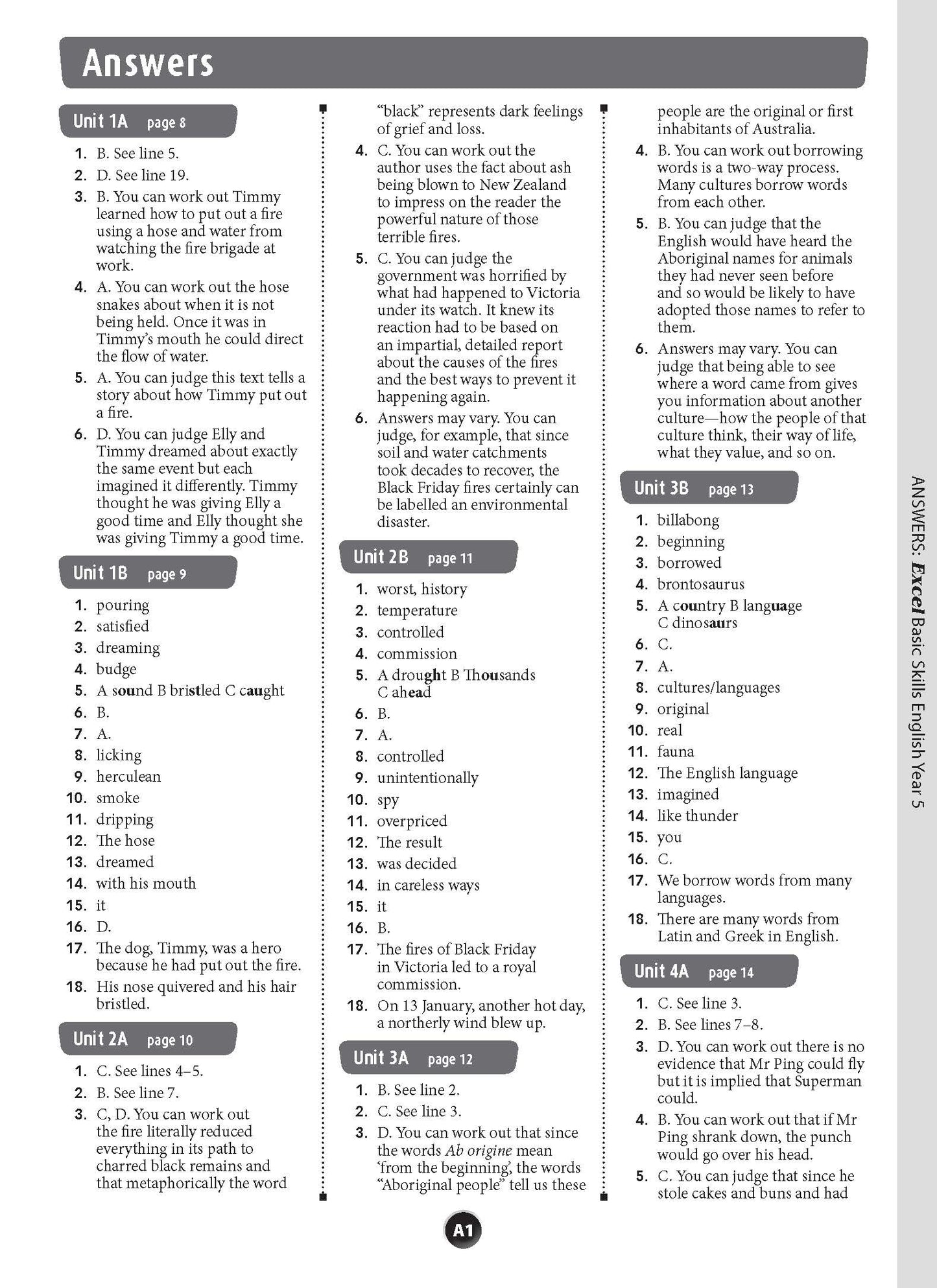 Excel Basic Skills - English Year 5