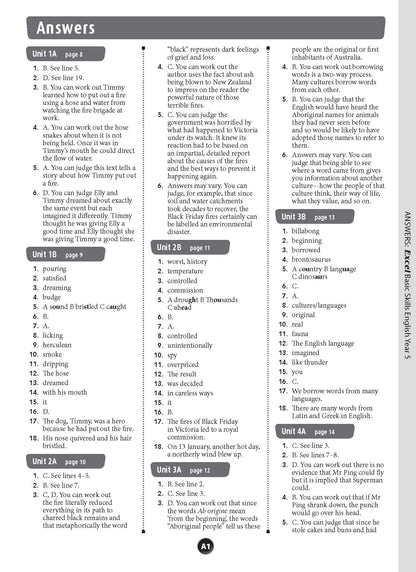 Excel Basic Skills - English Year 5